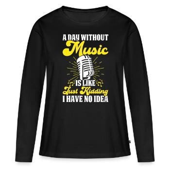 Chanteur chanteur - T-shirt manches longues Premium bio Femme - noir - Devant - Julia (174cm)
