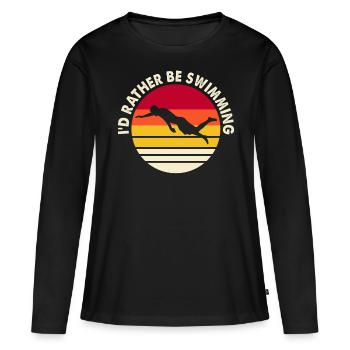 Flotteur de natation - T-shirt manches longues Premium bio Femme - noir - Devant - Julia (174cm)
