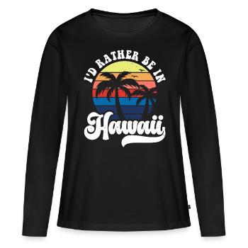 Hawaï - T-shirt manches longues Premium bio Femme - noir - Devant - Julia (174cm)