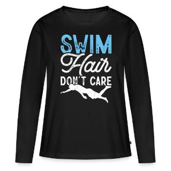 Flotteur de natation - T-shirt manches longues Premium bio Femme - noir - Devant - Julia (174cm)