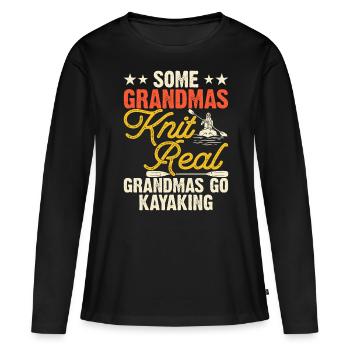 Kayak Kayaker Kayaker Granny - T-shirt manches longues Premium bio Femme - noir - Devant - Julia (174cm)