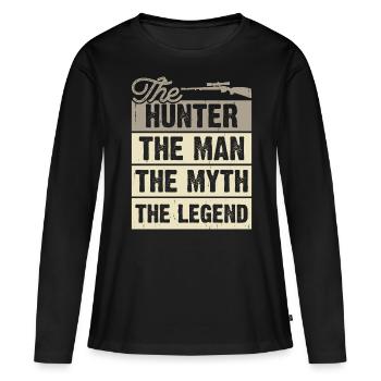 Jagen Jäger - Frauen Premium Bio Langarmshirt - Schwarz - Vorne - Julia (174cm)