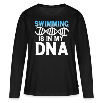 Flotteur de natation - T-shirt manches longues Premium bio Femme - noir - Devant - Julia (174cm)