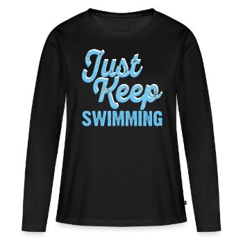 Flotteur de natation - T-shirt manches longues Premium bio Femme - noir - Devant - Julia (174cm)