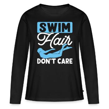 Flotteur de natation - T-shirt manches longues Premium bio Femme - noir - Devant - Julia (174cm)