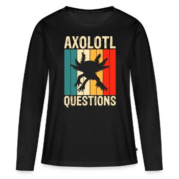 Axolotl Questions - T-shirt manches longues Premium bio Femme - noir - Devant - Julia (174cm)