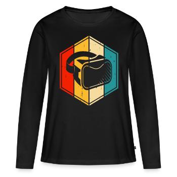 Réalité virtuelle VR - T-shirt manches longues Premium bio Femme - noir - Devant - Julia (174cm)