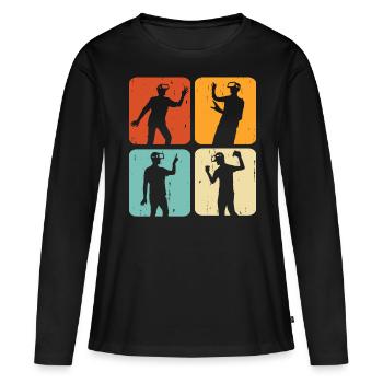 Réalité virtuelle VR - T-shirt manches longues Premium bio Femme - noir - Devant - Julia (174cm)