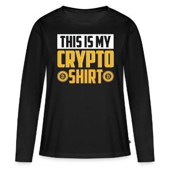 Crypto-monnaie - T-shirt manches longues Premium bio Femme - noir - Devant - Julia (174cm)