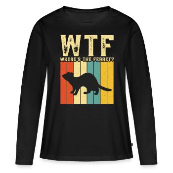 Frettchen - Frauen Premium Bio Langarmshirt - Schwarz - Vorne - Julia (174cm)