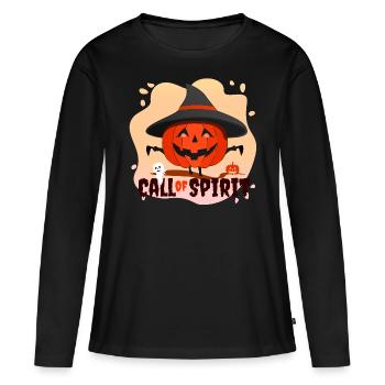 Halloween appel de l'âme - T-shirt manches longues Premium bio Femme - noir - Devant - Julia (174cm)