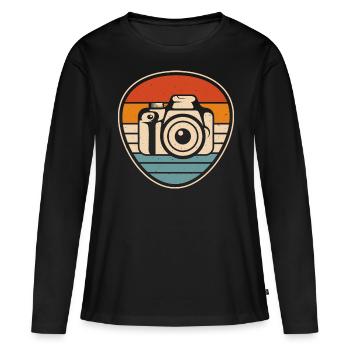 Fotograf - Frauen Premium Bio Langarmshirt - Schwarz - Vorne - Julia (174cm)