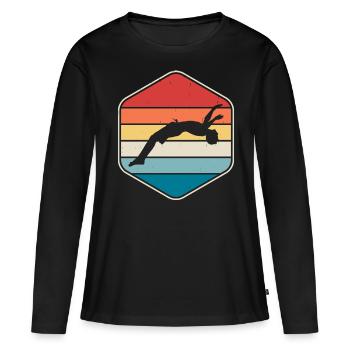 Flotteur de natation - T-shirt manches longues Premium bio Femme - noir - Devant - Julia (174cm)