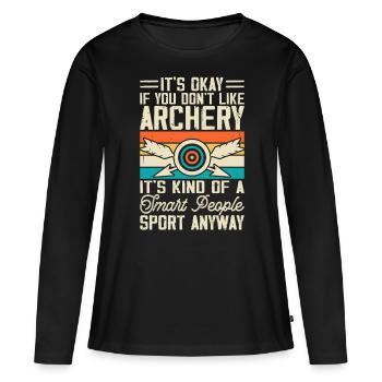 Bogenschießen Bogenschütze - Frauen Premium Bio Langarmshirt - Schwarz - Vorne - Julia (174cm)