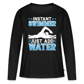 Flotteur de natation - T-shirt manches longues Premium bio Femme - noir - Devant - Julia (174cm)