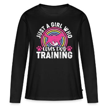Dog training - Women's Premium Organic Long Sleeve Shirt - black - Front - Julia (174cm)