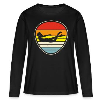 Flotteur de natation - T-shirt manches longues Premium bio Femme - noir - Devant - Julia (174cm)