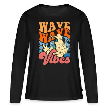 Surfer Surfen - Frauen Premium Bio Langarmshirt - Schwarz - Vorne - Julia (174cm)