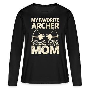 Bogenschütze Bogenschießen - Frauen Premium Bio Langarmshirt - Schwarz - Vorne - Julia (174cm)