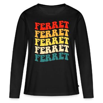 Frettchen - Frauen Premium Bio Langarmshirt - Schwarz - Vorne - Julia (174cm)