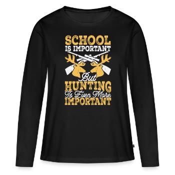 Jäger Jagen - Frauen Premium Bio Langarmshirt - Schwarz - Vorne - Julia (174cm)