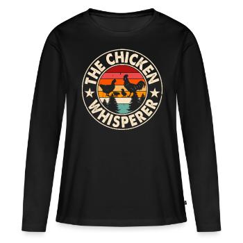 Poulets Poulet - T-shirt manches longues Premium bio Femme - noir - Devant - Julia (174cm)