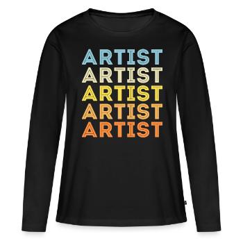 Artiste - T-shirt manches longues Premium bio Femme - noir - Devant - Julia (174cm)