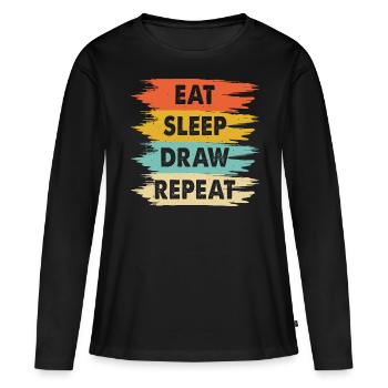 Artiste - T-shirt manches longues Premium bio Femme - noir - Devant - Julia (174cm)