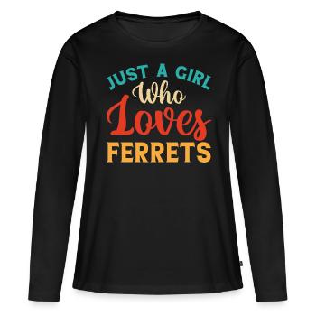 Frettchen - Frauen Premium Bio Langarmshirt - Schwarz - Vorne - Julia (174cm)