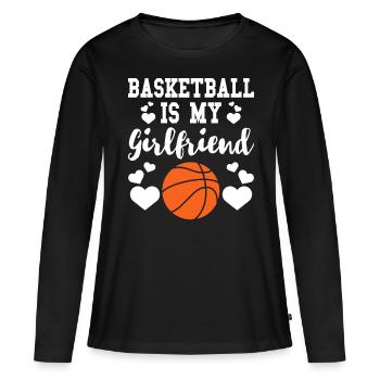 Basketball Basketballer - Frauen Premium Bio Langarmshirt - Schwarz - Vorne - Julia (174cm)