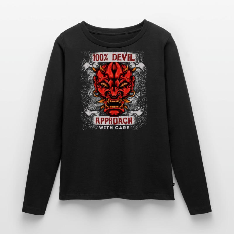 Devil Satan, funny devil saying in comic book style Women's Premium Organic Long Sleeve Shirt