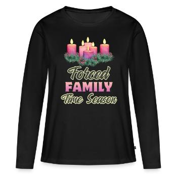 Dicton Ironique De Noël, Bougies, Noël - T-shirt manches longues Premium bio Femme - noir - Devant - Julia (174cm)