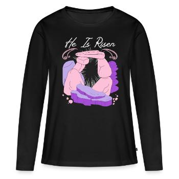 Jésus-Christ Résurrection Pâques Dire - T-shirt manches longues Premium bio Femme - noir - Devant - Julia (174cm)