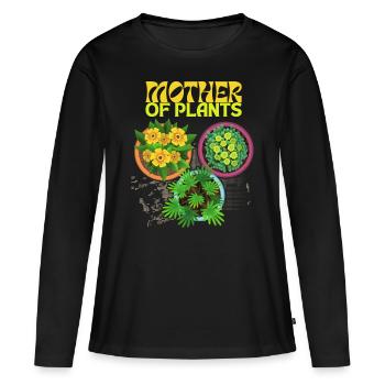 Mother of Plants Funny Saying for Plant Mom - Women's Premium Organic Long Sleeve Shirt - black - Front - Julia (174cm)