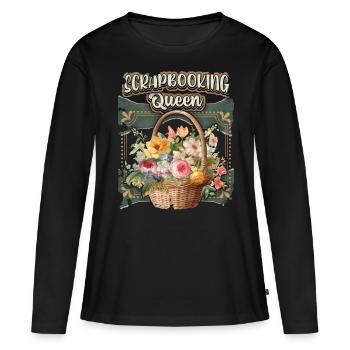 Vintage Scrapbooking, Scrapbook, Poetry Album - Women's Premium Organic Long Sleeve Shirt - black - Front - Julia (174cm)