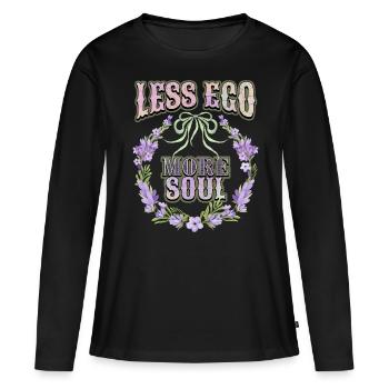 Citation de motivation, citation égoïsme, Couronne de lavande - T-shirt manches longues Premium bio Femme - noir - Devant - Julia (174cm)