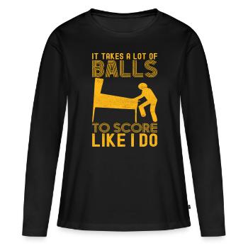Pinball Flipper - T-shirt manches longues Premium bio Femme - noir - Devant - Julia (174cm)