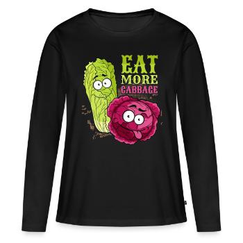 Choux, dicton drôle, chou rouge, chou chinois - T-shirt manches longues Premium bio Femme - noir - Devant - Julia (174cm)