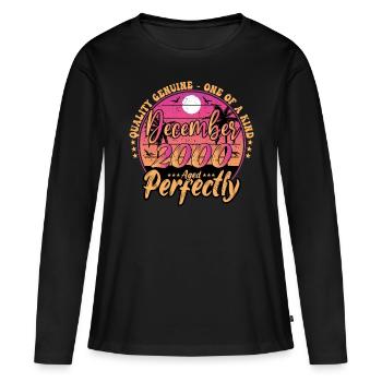 December 2000 Anniversary 2000 December 2000 - Women's Premium Organic Long Sleeve Shirt - black - Front - Julia (174cm)
