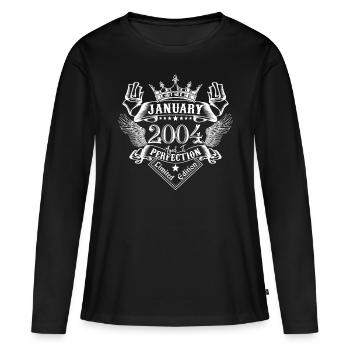 Janvier 2004 | Janvier 2004 anniversaire 2004 - T-shirt manches longues Premium bio Femme - noir - Devant - Julia (174cm)