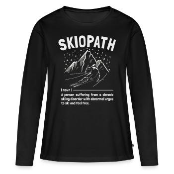 Skiopath Définition Fun Après-ski Skieur - T-shirt manches longues Premium bio Femme - noir - Devant - Julia (174cm)