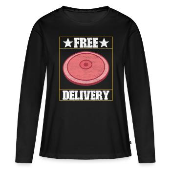 Lancer du disque Lancer du disque - T-shirt manches longues Premium bio Femme - noir - Devant - Julia (174cm)