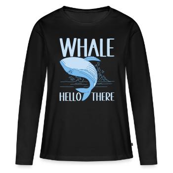 Baleines Baleine - T-shirt manches longues Premium bio Femme - noir - Devant - Julia (174cm)