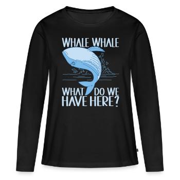 Baleines Baleine - T-shirt manches longues Premium bio Femme - noir - Devant - Julia (174cm)
