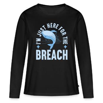 Baleines Baleine - T-shirt manches longues Premium bio Femme - noir - Devant - Julia (174cm)