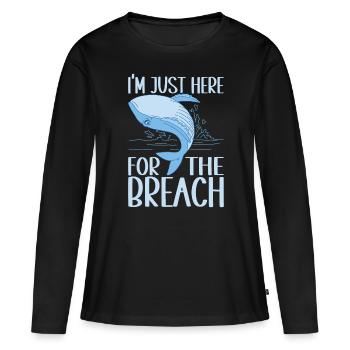 Baleines Baleine - T-shirt manches longues Premium bio Femme - noir - Devant - Julia (174cm)
