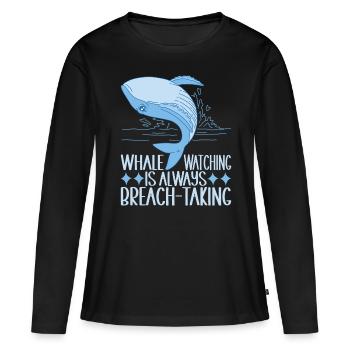 Baleines Baleine - T-shirt manches longues Premium bio Femme - noir - Devant - Julia (174cm)
