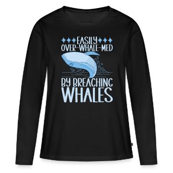 Baleines Baleine - T-shirt manches longues Premium bio Femme - noir - Devant - Julia (174cm)