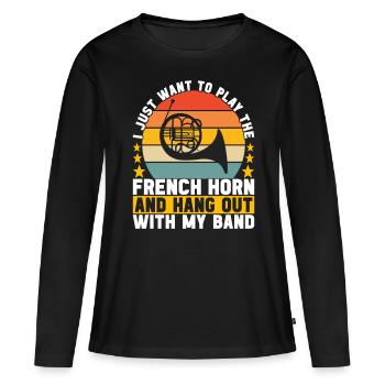 Cor Cuivres - T-shirt manches longues Premium bio Femme - noir - Devant - Julia (174cm)