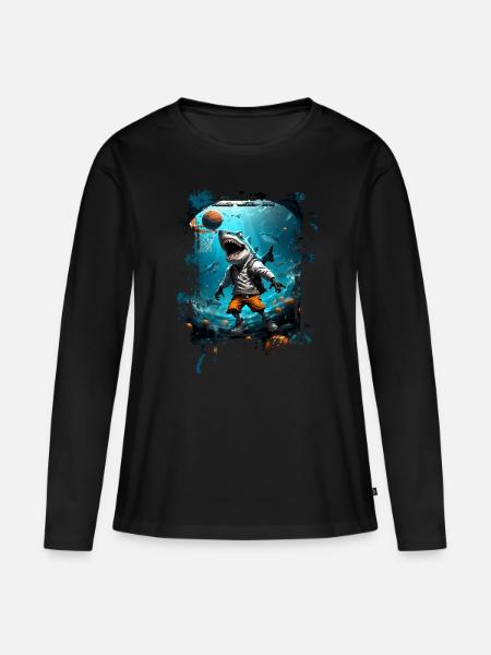 Hai Basketball Basketballer - Premium økologisk langærmet T-shirt til kvinder - sort